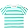 MONCLER GREEN T-SHIRT FOR BABY BOY WITH LOGO