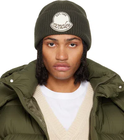 Moncler Green Virgin Wool Beanie