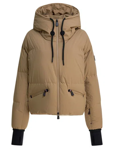 Moncler Ski Jacket With Hood And Pockets In Neutral