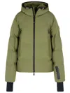 Moncler Nylon Down Jacket Featuring Adjustable Elements In Green