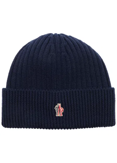 Moncler Grenoble Après-ski Ribbed Wool Beanie In Navy