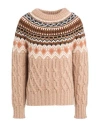 Moncler Grenoble Après-ski Woman Sweater Camel Size Xs Wool, Mohair Wool, Polyamide, Alpaca Wool