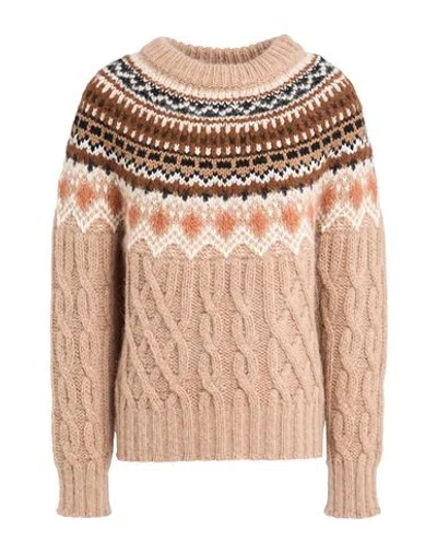 Moncler Grenoble Après-ski Woman Sweater Camel Size Xs Wool, Mohair Wool, Polyamide, Alpaca Wool