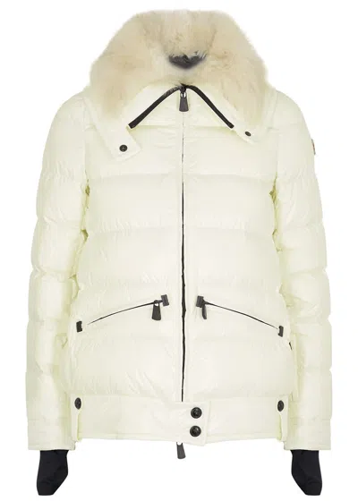 Moncler Grenoble Arabba Ivory Quilted Shell Jacket In Neutral