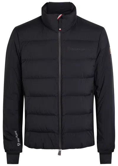 Moncler Grenoble Arapipe Padded Shell And Stretch-jersey Jacket In Black