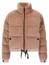 Moncler Ayse Polartec Velvet Fleece Bomber Jacket In Pink