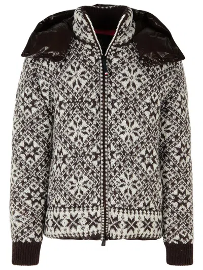Moncler Grenoble 'banf' Brown Virgin Wool Jacket Men