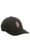 Moncler Grenoble Cappello Da Baseball In Gabardine In Black