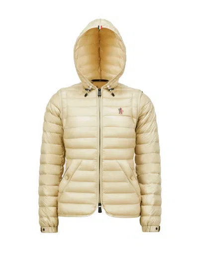 Moncler Grenoble Beige Clothing Coats In Neutral
