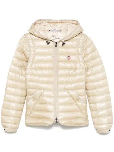 Moncler Grenoble Beige Parka With Fitted Silhouette And Hood In Neutral