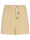 Moncler Shorts Elastic Waistband Side Pockets In Beige