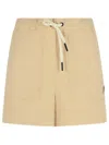 Moncler Shorts Elastic Waistband Side Pockets In Neutrals