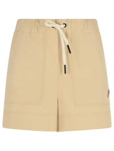 MONCLER MONCLER GRENOBLE BEIGE POLYESTER SHORTS