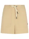 Moncler Shorts Elastic Waistband Side Pockets In Cream