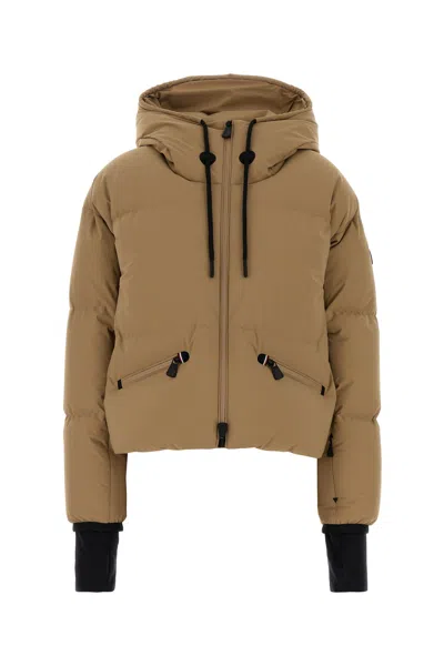 Moncler Grenoble Beige Stretch Nylon Allesaz Down Jacket In Burgundy