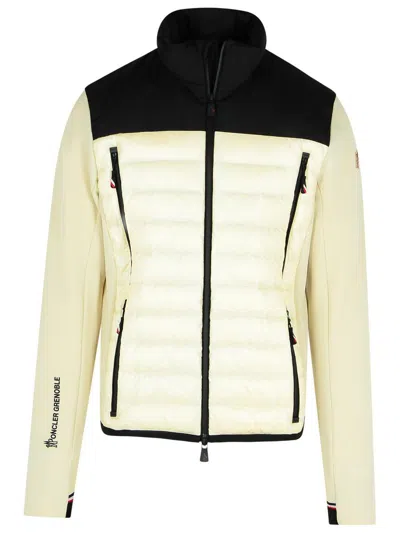 MONCLER MONCLER GRENOBLE BEIGE/BLACK PADDED SWEATSHIRT