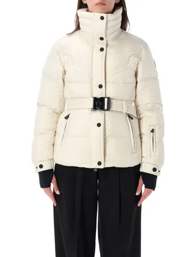 Moncler Grenoble Belted Puffer Jacket In Bianco