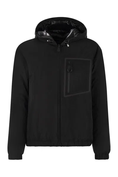 Moncler Grenoble Bergun - Reversible Short Down Jacket In Black