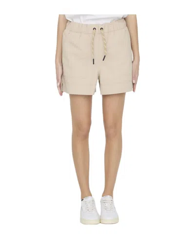 Moncler Grenoble Bermuda With Logo In Nude