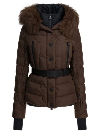 Moncler Grenoble "beverley" Ski Down Jacket In Brown