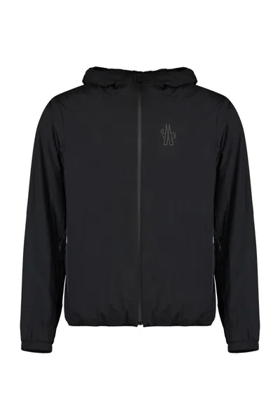 Moncler Grenoble Bissen Hooded Techno Fabric Raincoat In Black
