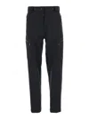 Moncler Grenoble Black Cargo Pants With Adjustable Waist In Stretch Fabric Woman In Multicolor