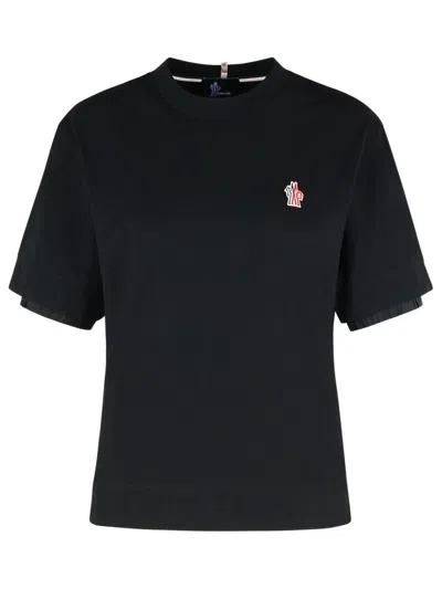MONCLER MONCLER GRENOBLE BLACK COTTON T-SHIRT
