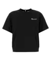 Moncler Grenoble Embossed Logo Cotton Jersey T-shirt In Black