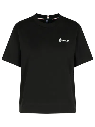 MONCLER MONCLER GRENOBLE BLACK COTTON T-SHIRT WOMEN