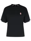 Moncler Grenoble Black Cotton T-shirt Women In Black