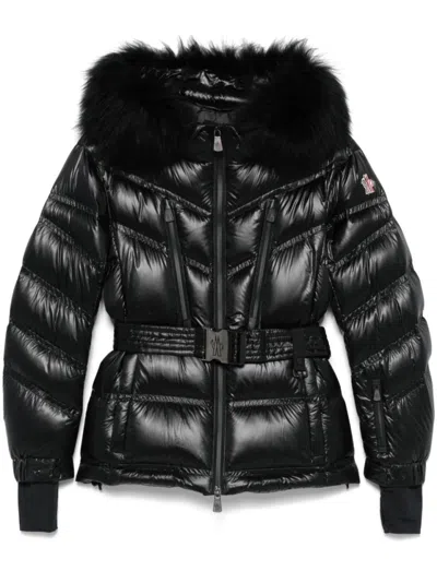 Moncler Grenoble Black Faux Fur-trimmed Hood Outerwear Jacket