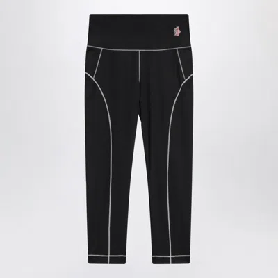 Moncler Grenoble  Black Leggings In Stretch Nylon Blend