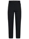 Moncler Grenoble Black Cargo Pants With Adjustable Waist In Stretch Fabric Woman In Black