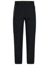 Moncler Grenoble Black Cargo Pants With Adjustable Waist In Stretch Fabric Woman In Black