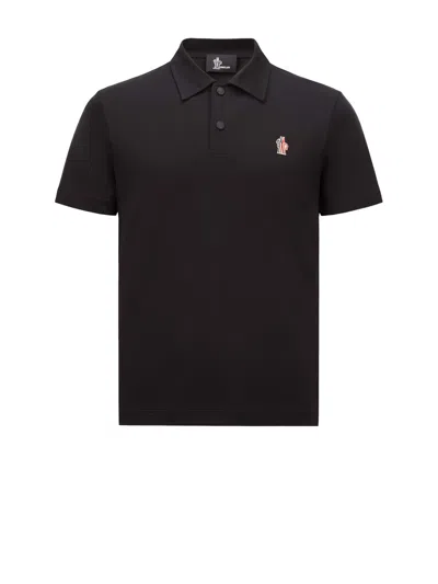 Moncler Grenoble Black Polyamide T-shirts And Polos