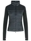 Moncler Power Grid Paneled Polartec® Jersey And Quilted Shell Down Base Layer In Black
