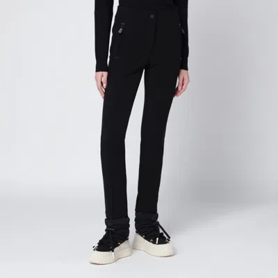 Moncler Black Slim Trousers In Gore-tex