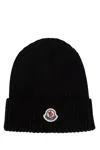 Moncler Grenoble Black Wool Beanie Hat