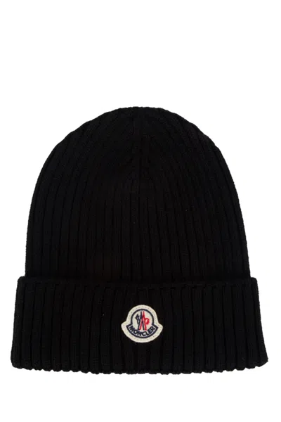Moncler Grenoble Black Wool Beanie Hat