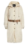 Moncler Grenoble Blavet Teddy Fleece Long Coat In Multi