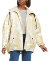Moncler Grenoble Blavy Patterned Short Down Jacket In Beige