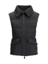 Moncler Padded High Collar Vest With Flap Pockets In Black