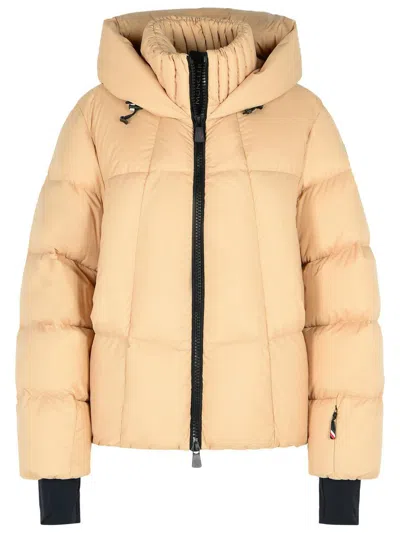 Moncler 'bonnieure' Beige Polyamide Ski Jacket In Brown