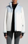 Moncler High Neck Zipped Jacket In Talco