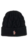 Moncler Grenoble Logo Patch Knitted Beanie In Black