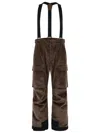 Moncler Grenoble Brown Corduroy Padded Ski Overalls In Black
