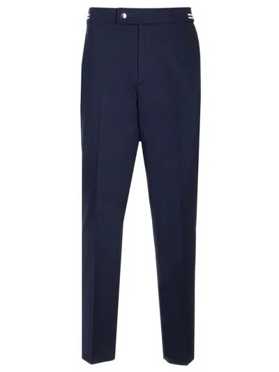 Moncler Grenoble Button Detailed Straight-leg Trousers In Blue