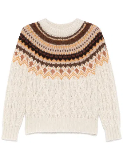Moncler Grenoble Cable-knit Sweater In Light Beige