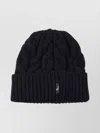 Moncler Grenoble Cable Knit Virgin Wool Hat In Black
