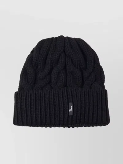 Moncler Grenoble Cable Knit Virgin Wool Hat In Black